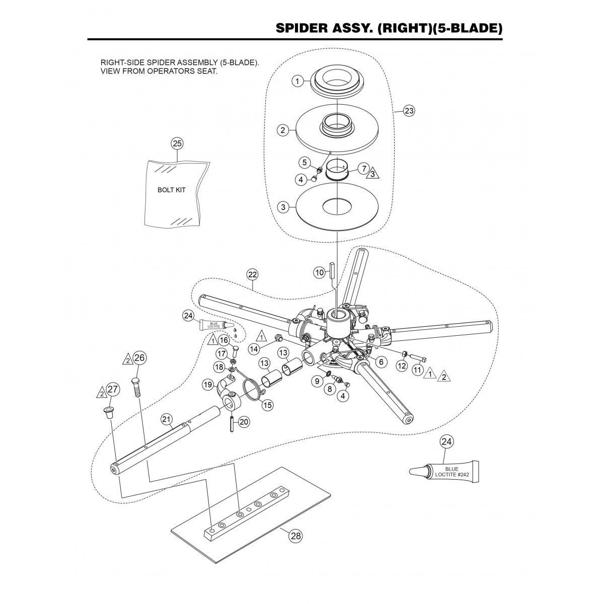 HHNG4 HHNG5 Spider Assembly (Right) (5-Blade)