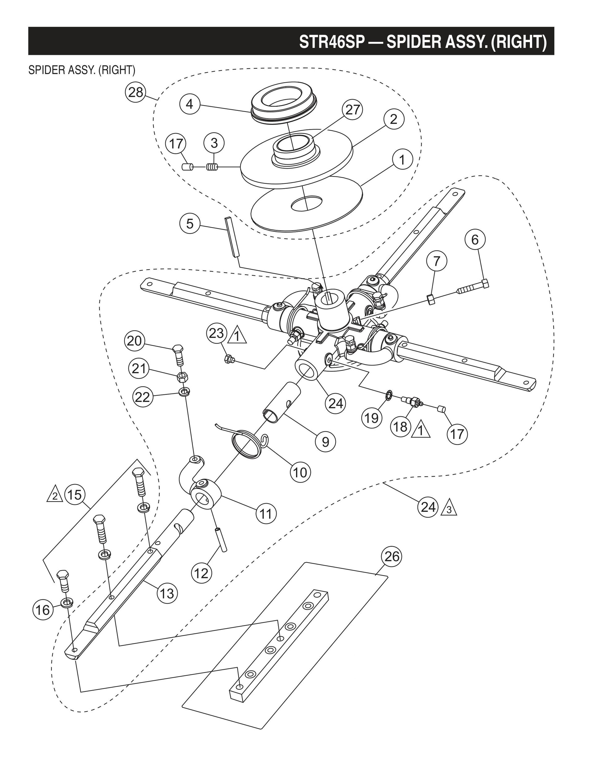 STR46SP STOW-Spider Assembly (Right)