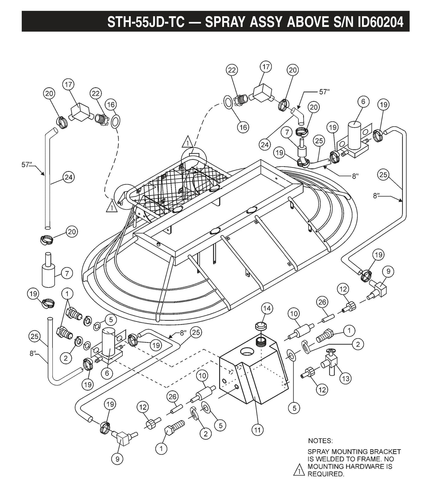 STH Spray Assembly Above SN ID60204
