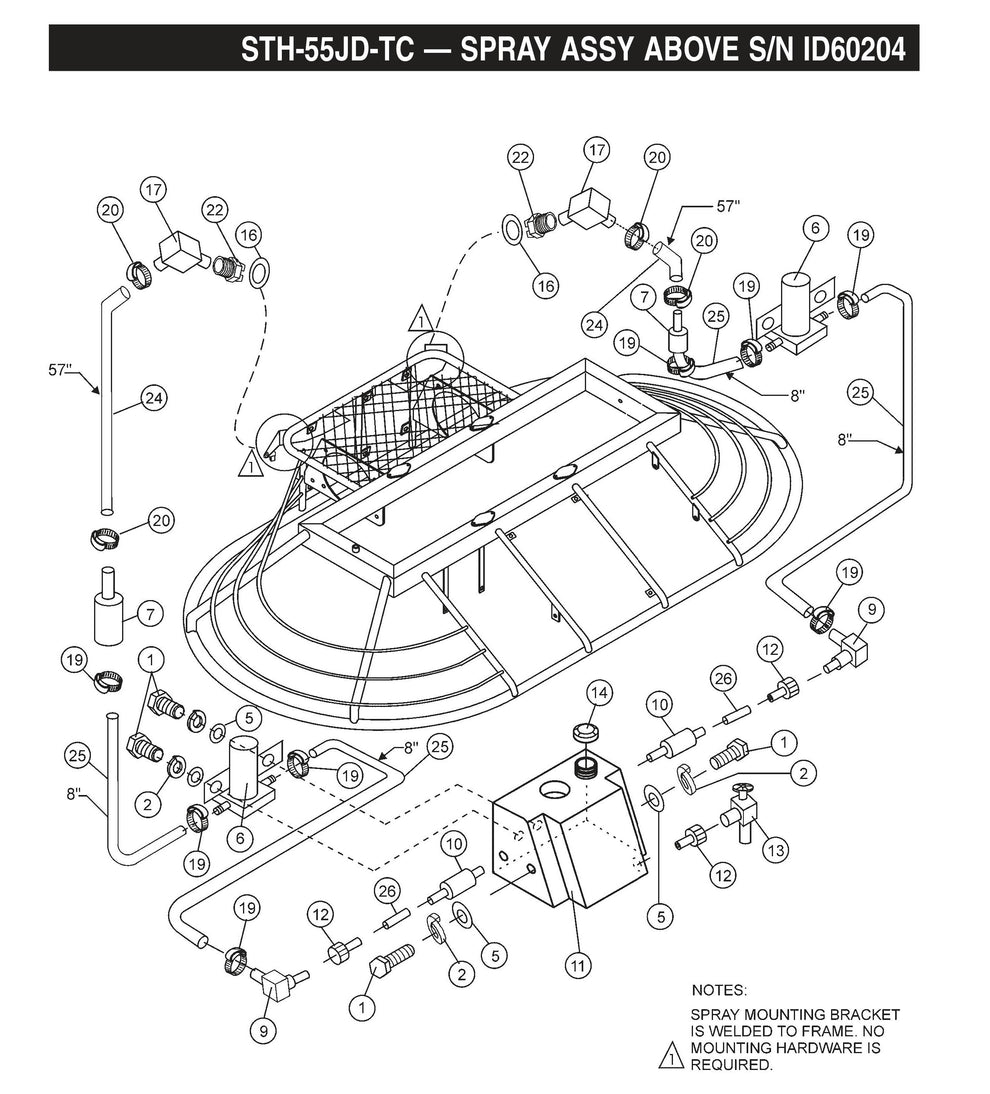 STH Spray Assembly Above SN ID60204