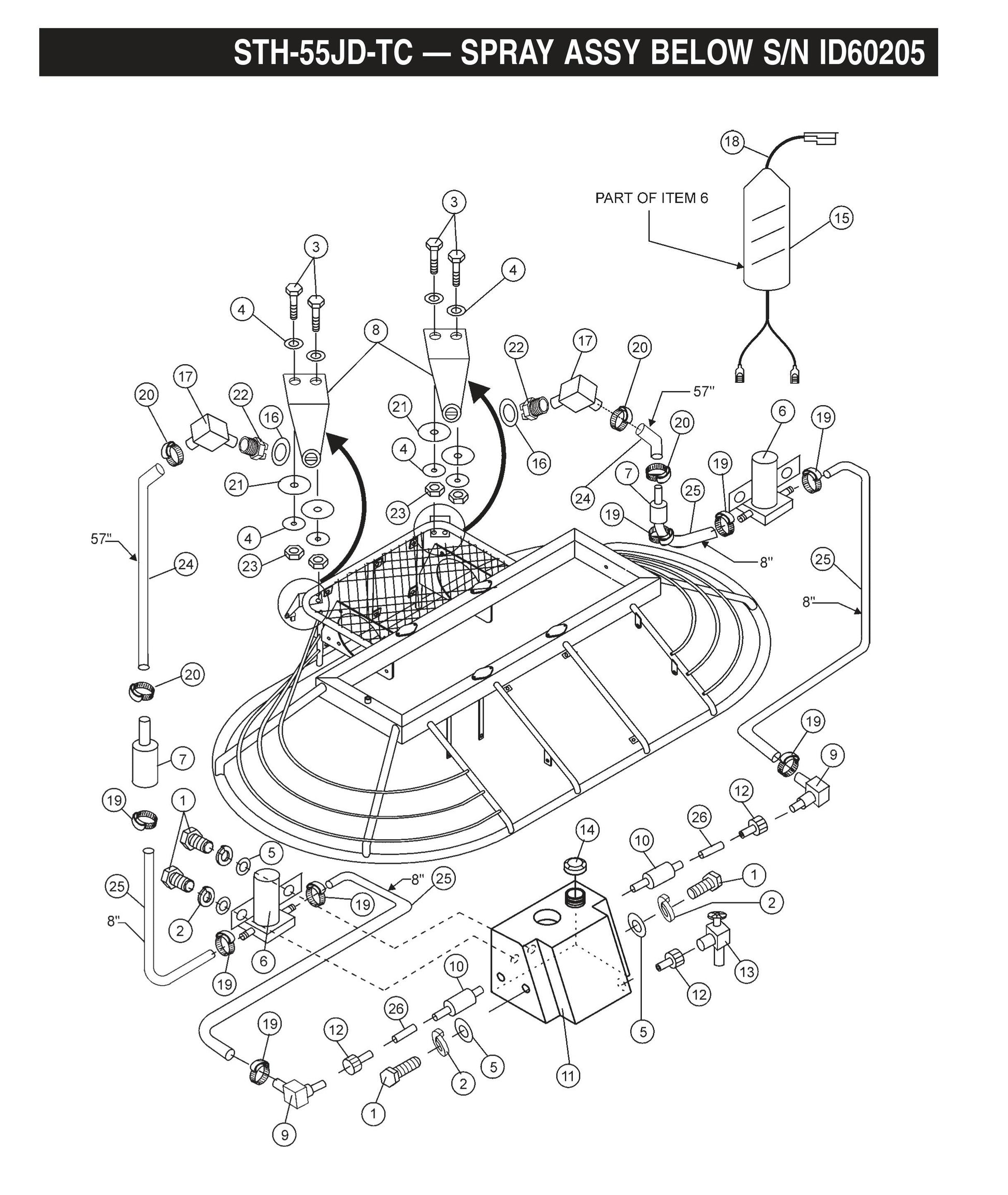 STH Spray Assembly Below SN ID60205