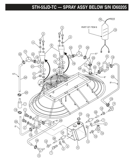STH Spray Assembly Below SN ID60205
