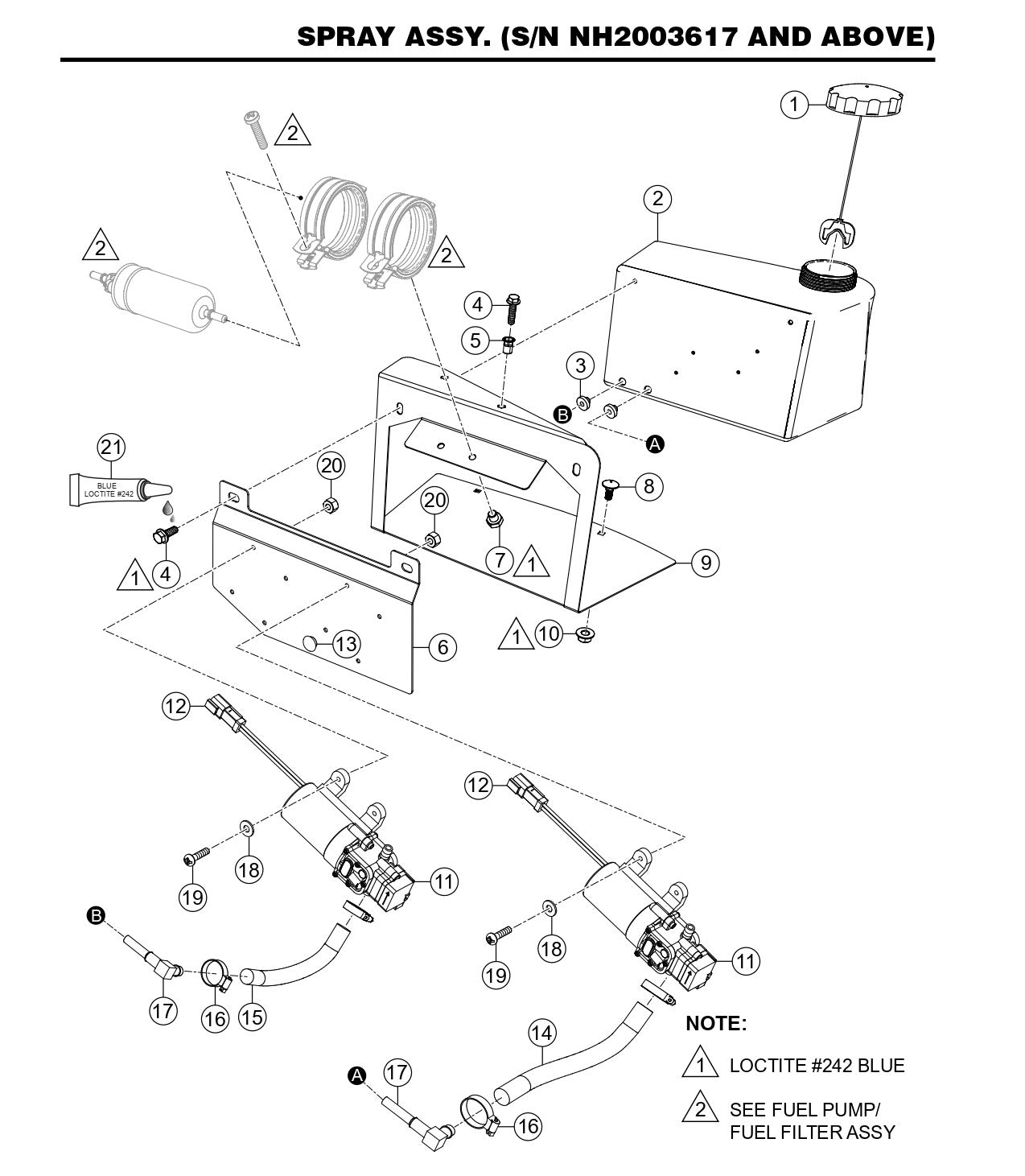 HTX6H Spray Assembly (S/N NH2003617 and Above)