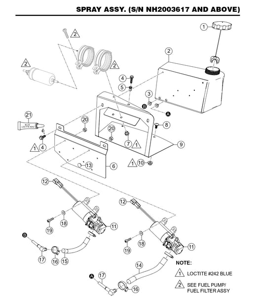 HTX6H Spray Assembly (S/N NH2003617 and Above)