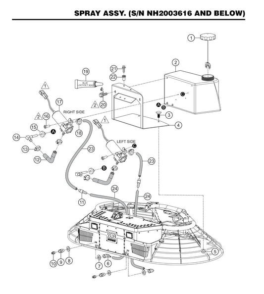 STX6H Spray Assembly (SN NH2003616 and Below)