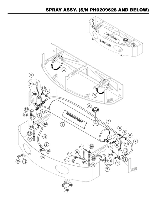 HHXDF4 HHXDF5 Spray Assembly (S/N PH0209628 and Below)