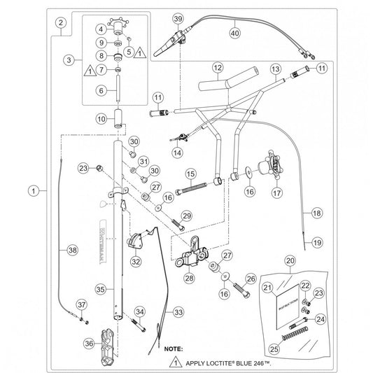 Standard Handle Assembly Parts for J3036H55 Trowels by Multiquip Whiteman