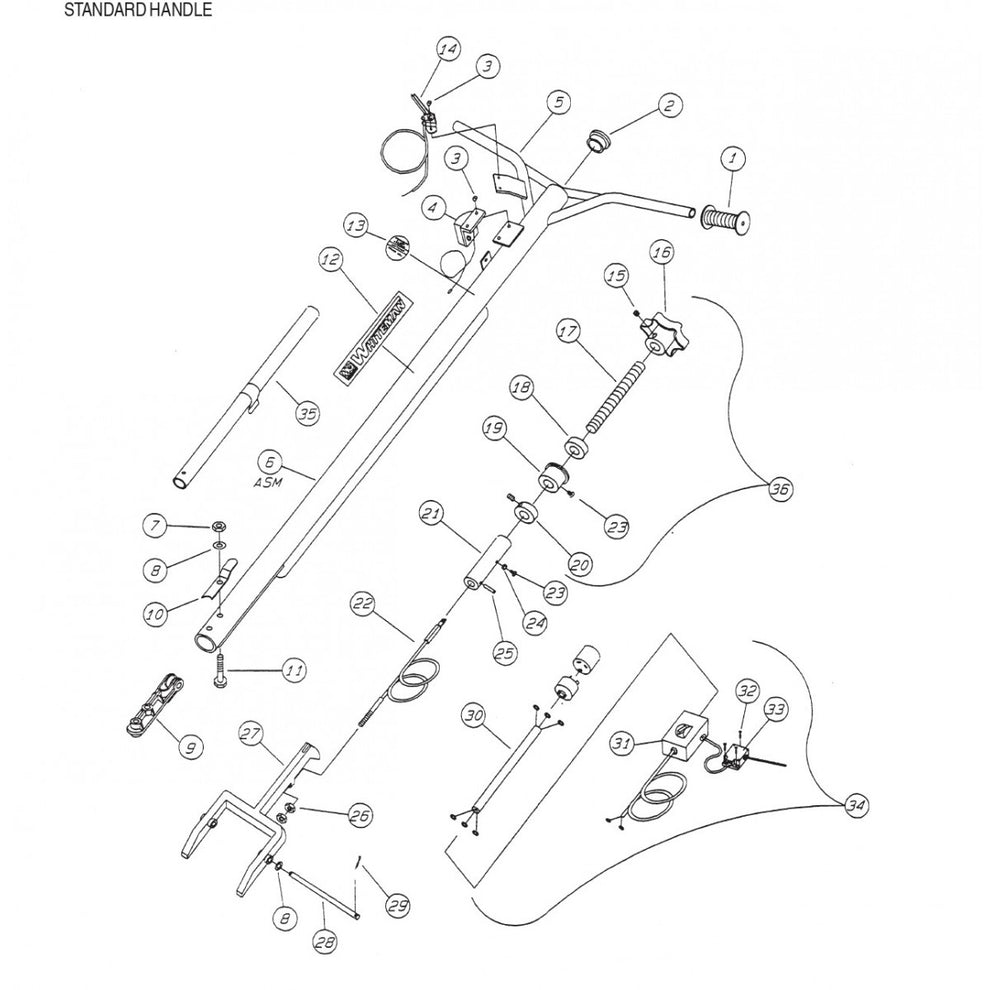 B-Series Standard Handle Assembly Parts by Multiquip Whiteman