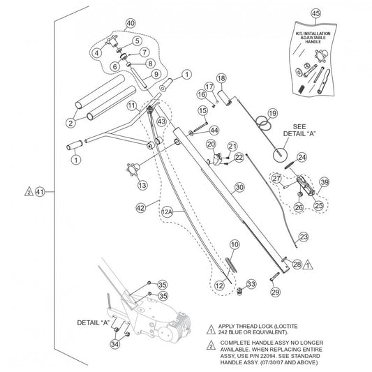 Standard Handle Assembly Parts for J36-M30-Series Trowels by Multiquip Whiteman