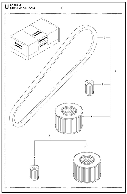 Start Up Kit-Hatz Parts For LF 130 LT Petrol By Husqvarna