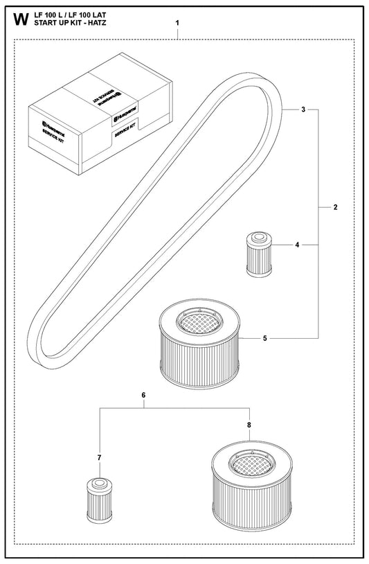 Start Up Kit - Hatz Parts For LF 100 LAT Diesel By Husqvarna