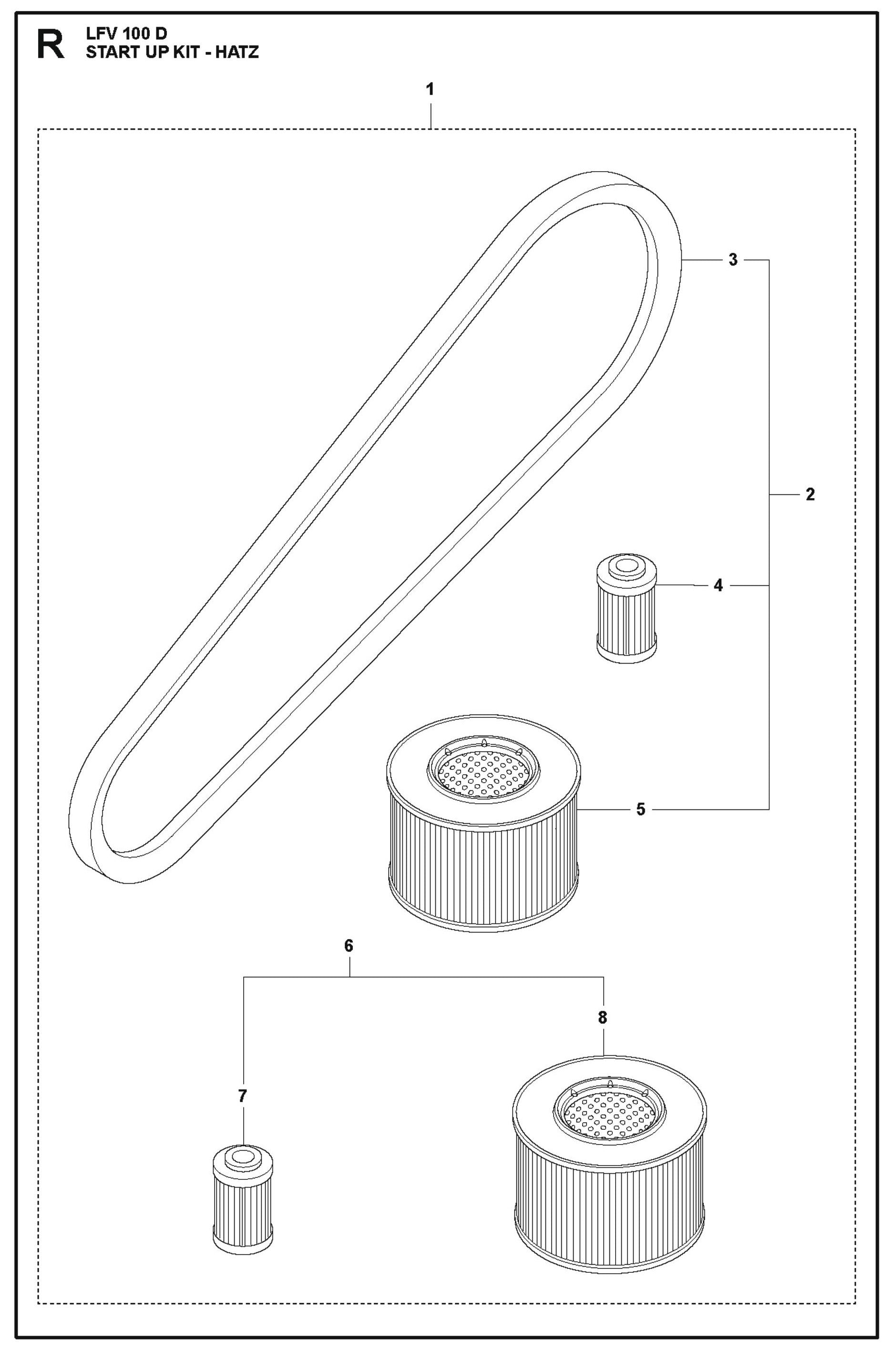 Start Up Kit-Hatz Parts For LFV 100 D By Husqvarna