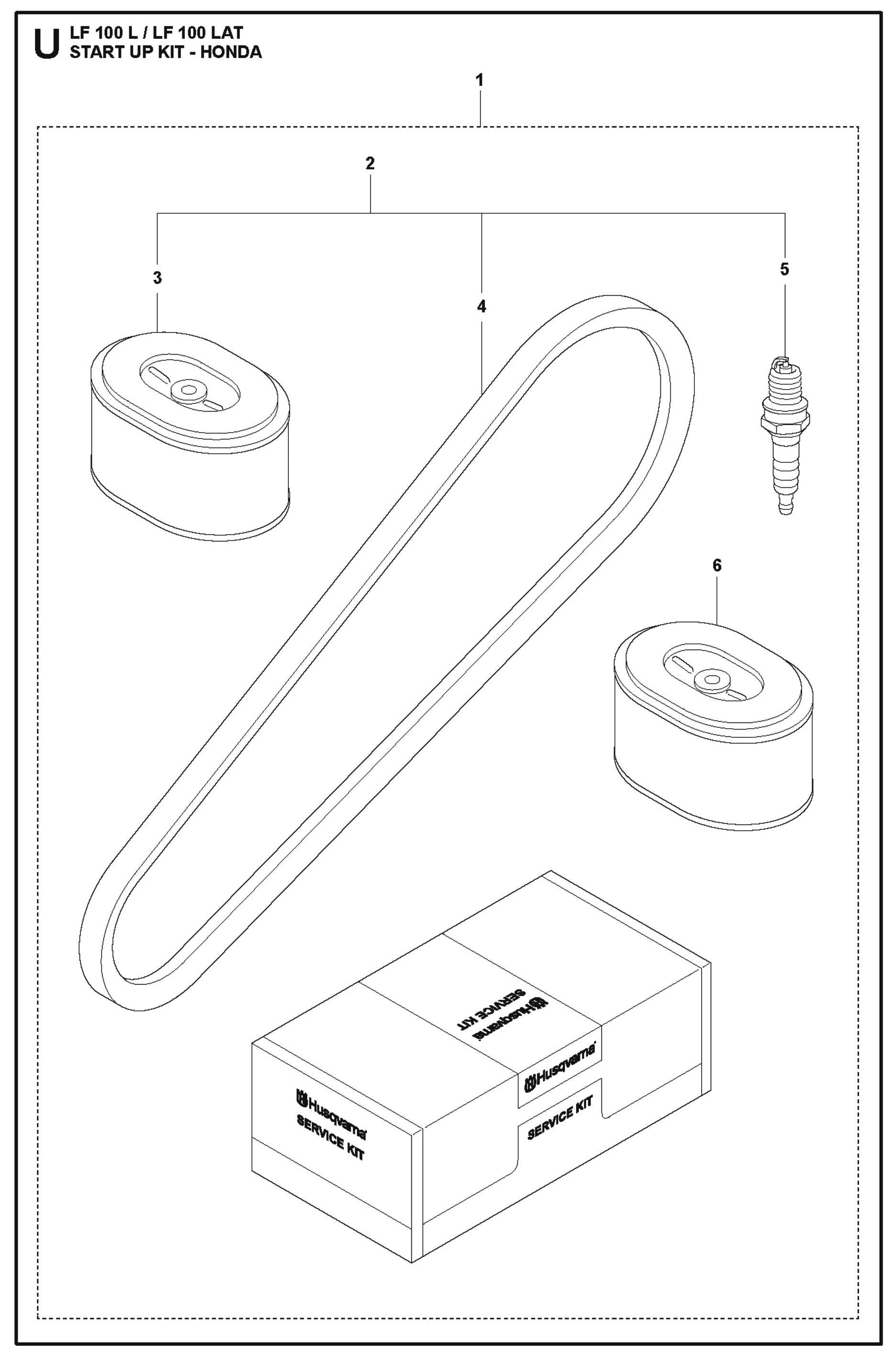 Start Up Kit-Honda Parts For LFV 100 D By Husqvarna