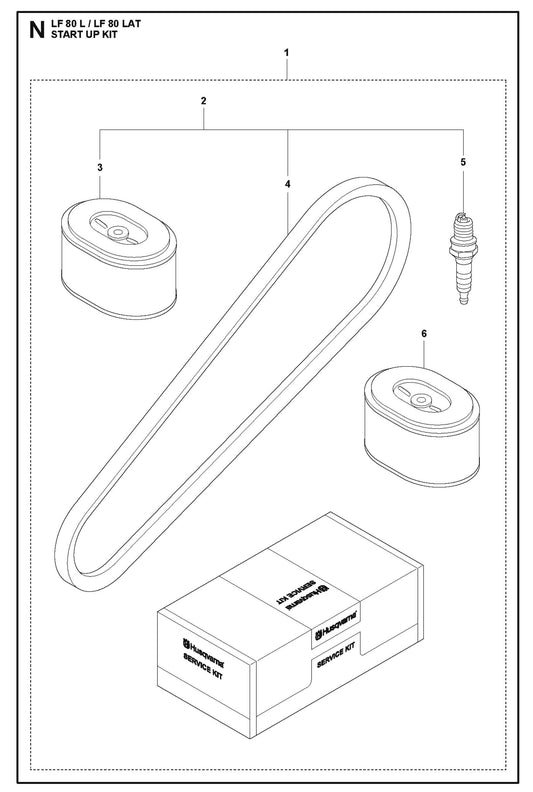 Start Up Kit Parts For LF 80 L By Husqvarna