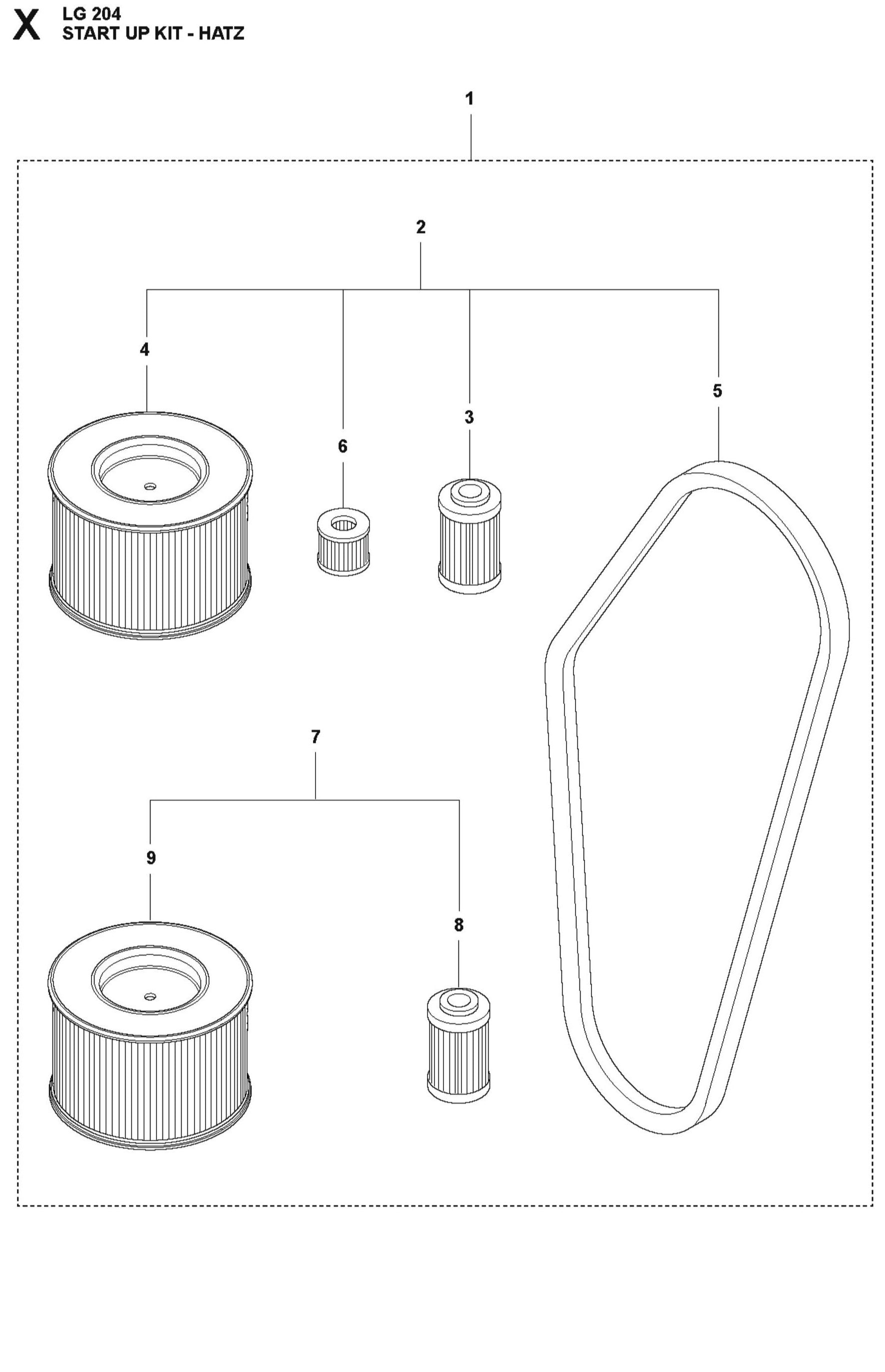 Start Up Kit - Hatz Parts For LG 204 Diesel By Husqvarna