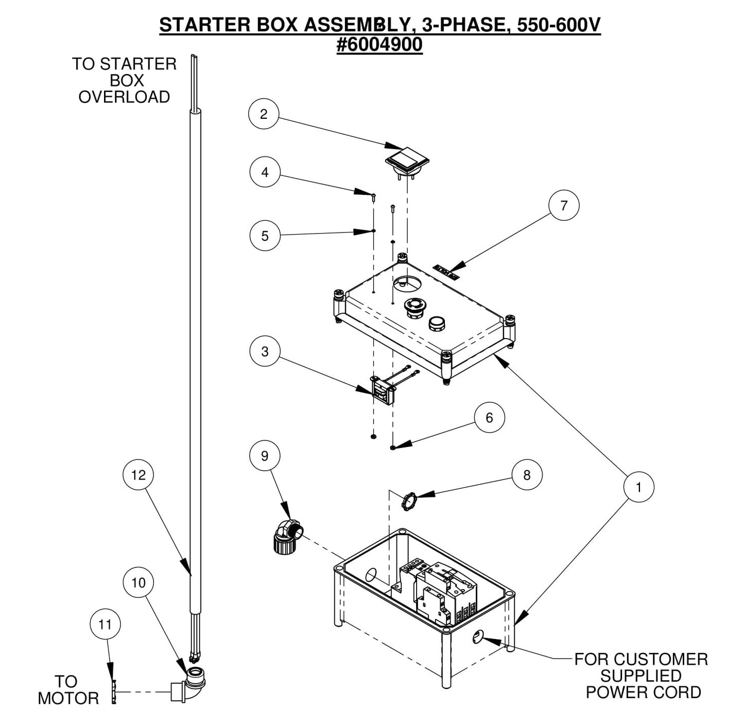 CC2500 Starter Box Assembly, 3-PHASE, 550-600V 