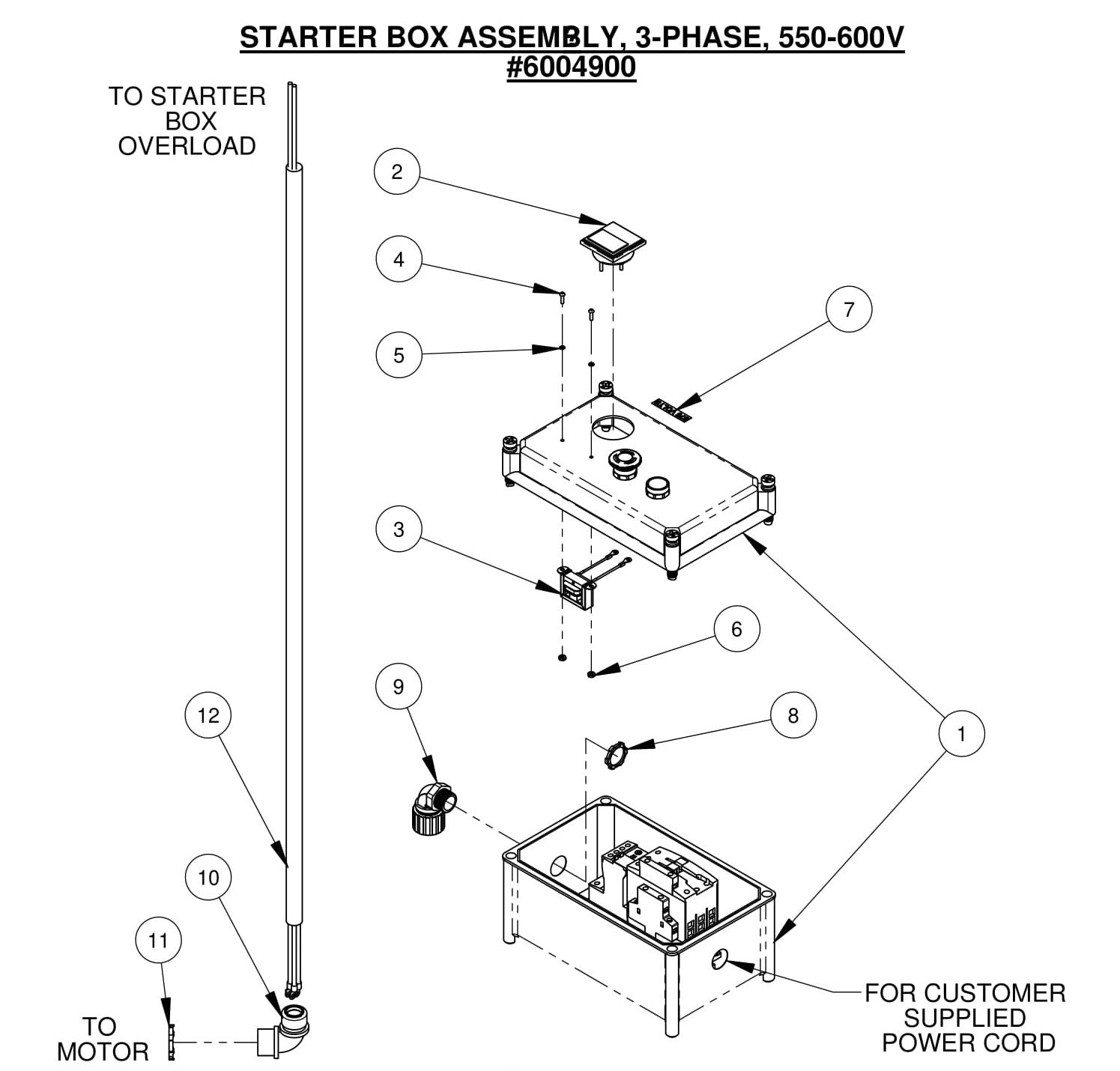 CC2500 Starter Box Assembly, 3-PHASE, 550-600V 