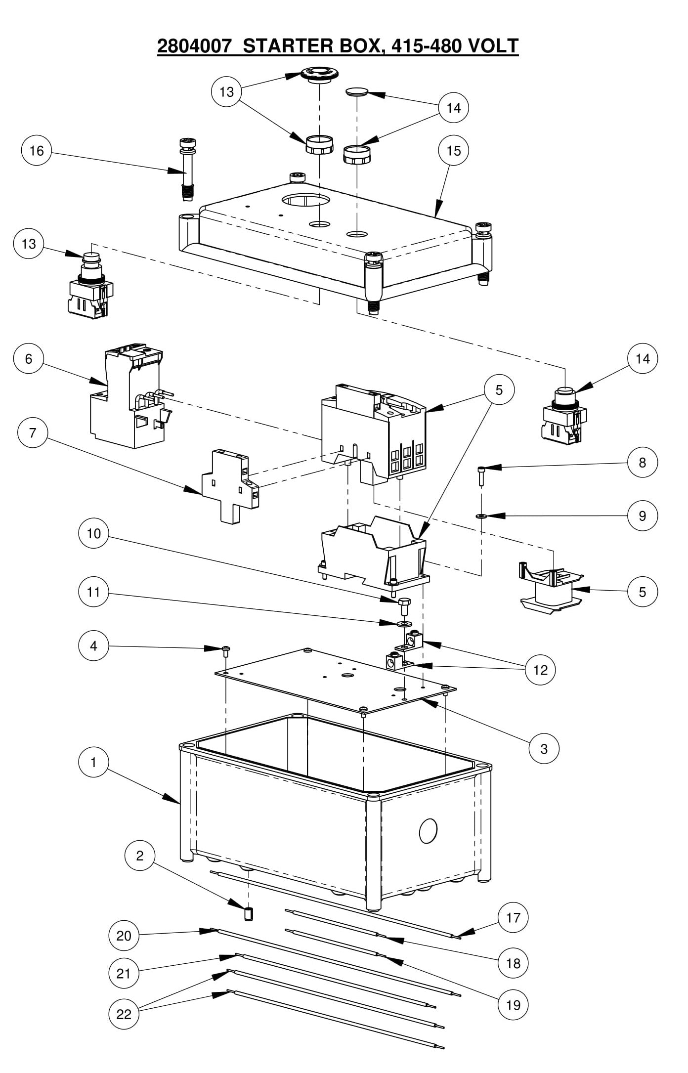 CC2500 Starter Box, 415-480 VOLT 