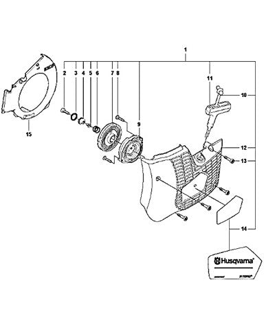 K760 Starter Assembly Parts by Husqvarna