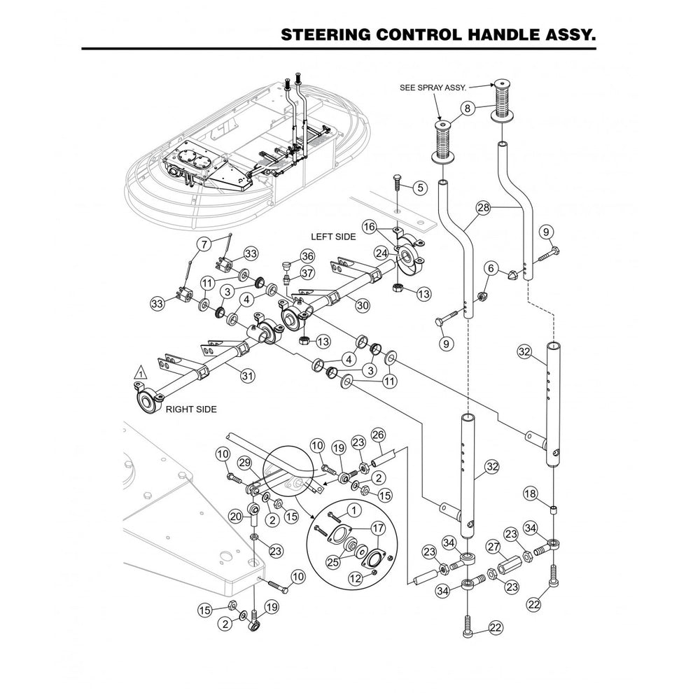HHNG4 HHNG5 Steering Control Handle Assembly