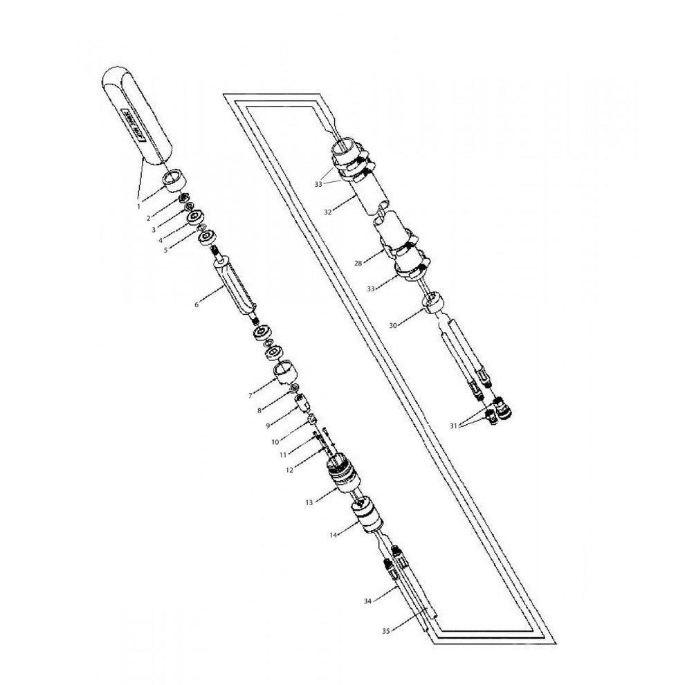 Straight Hydraulic Vibrator Assembly(949-100 exploded view) Parts for Hydraulic Concrete Vibrator By Wyco