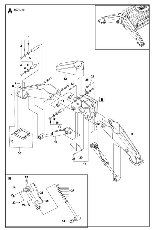 Support Legs fig 2 Parts for DXR 310 By Husqvarna