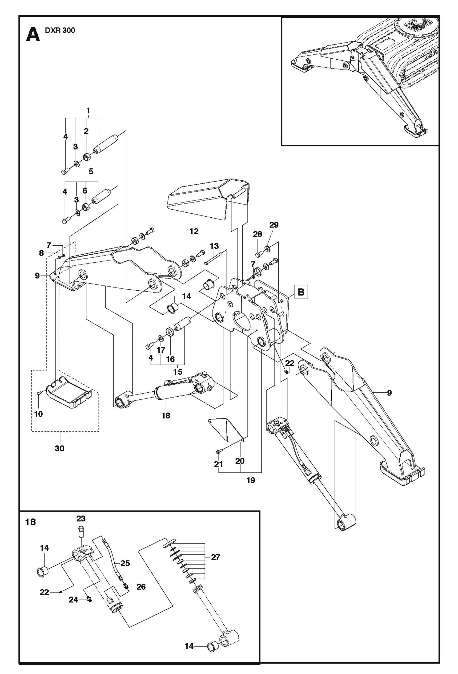 Support Legs Parts for DXR 300 By Husqvarna
