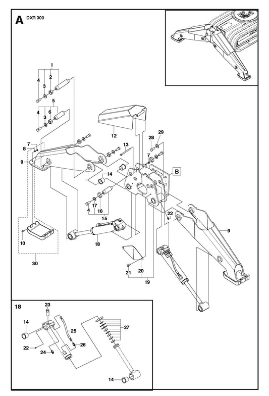Support Legs Parts for DXR 300 By Husqvarna