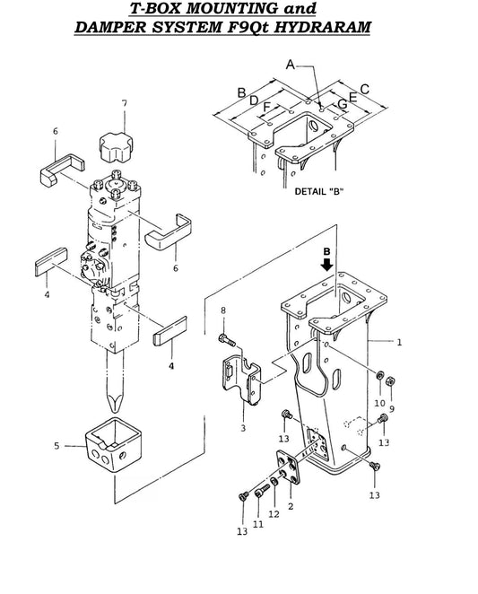 T-Box Mounting and Damper System F9Qt Hydraram