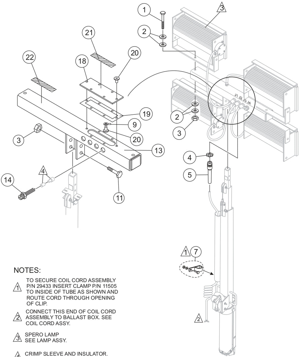 T-Bar Assembly Parts for LT12D50B Light Tower by Multiquip