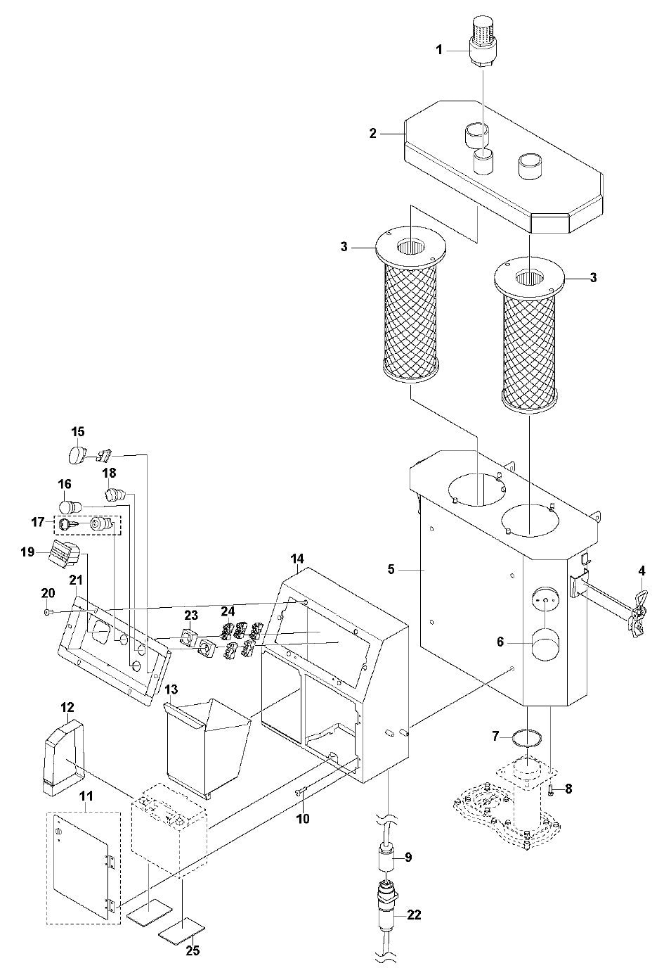 T 4000 Petrol Air Filter Assembly Parts