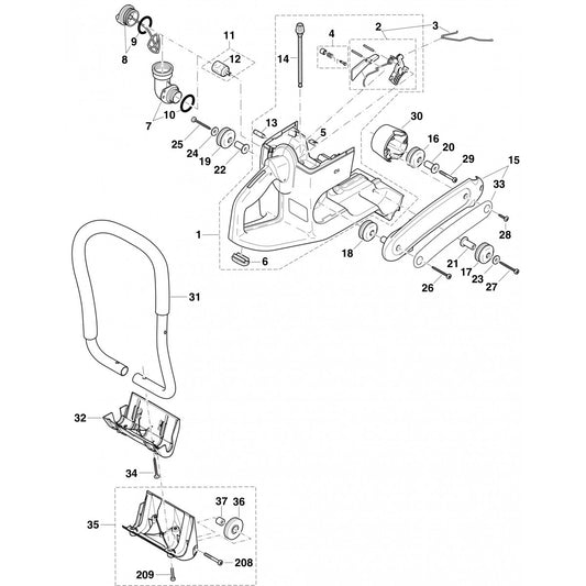 Tank And Handle Grip Assembly parts for DPC6410, DPC6411, DPC7310, DPC7311, DPC8112  By Makita