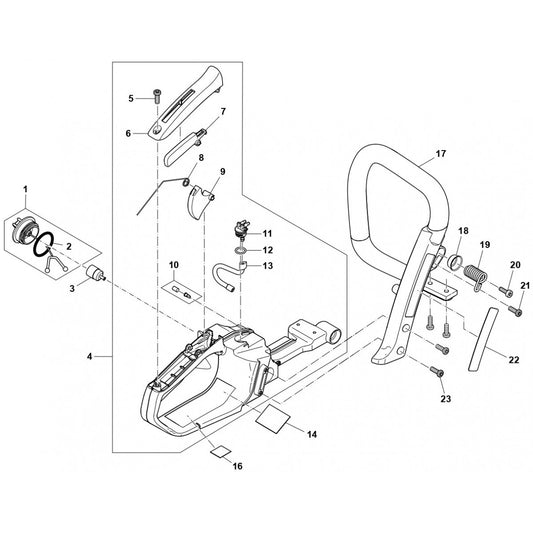Tank And Handle Assembly Parts For EA3500SRDB Gas Chain Saw Parts by Makita