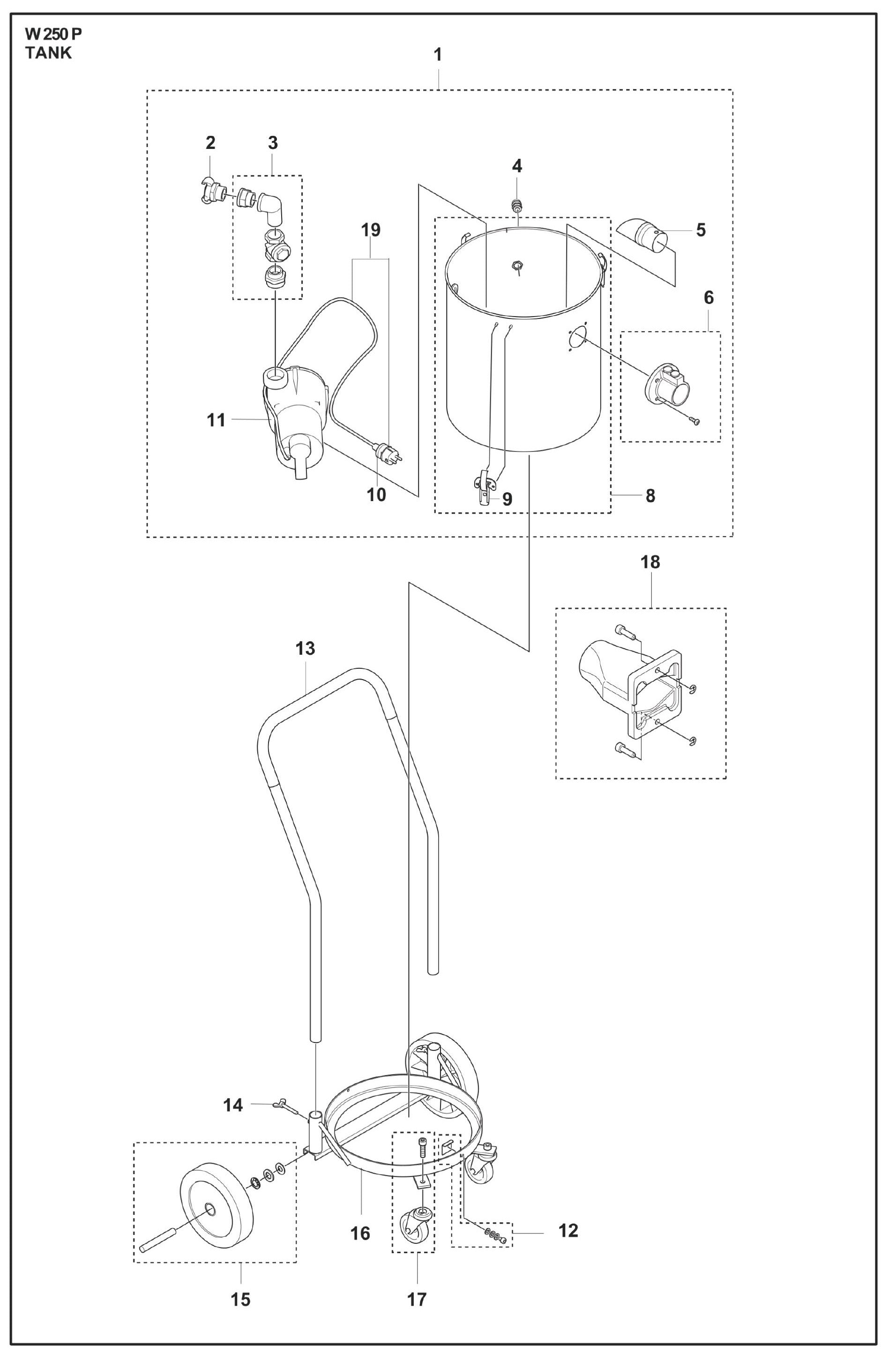 Tank Parts For W 250 P By Husqvarna