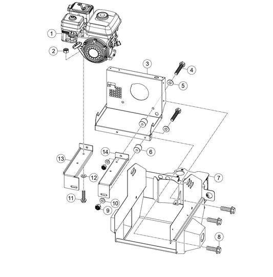 TB11G Engine Mounting Assembly Parts by Multiquip Whiteman