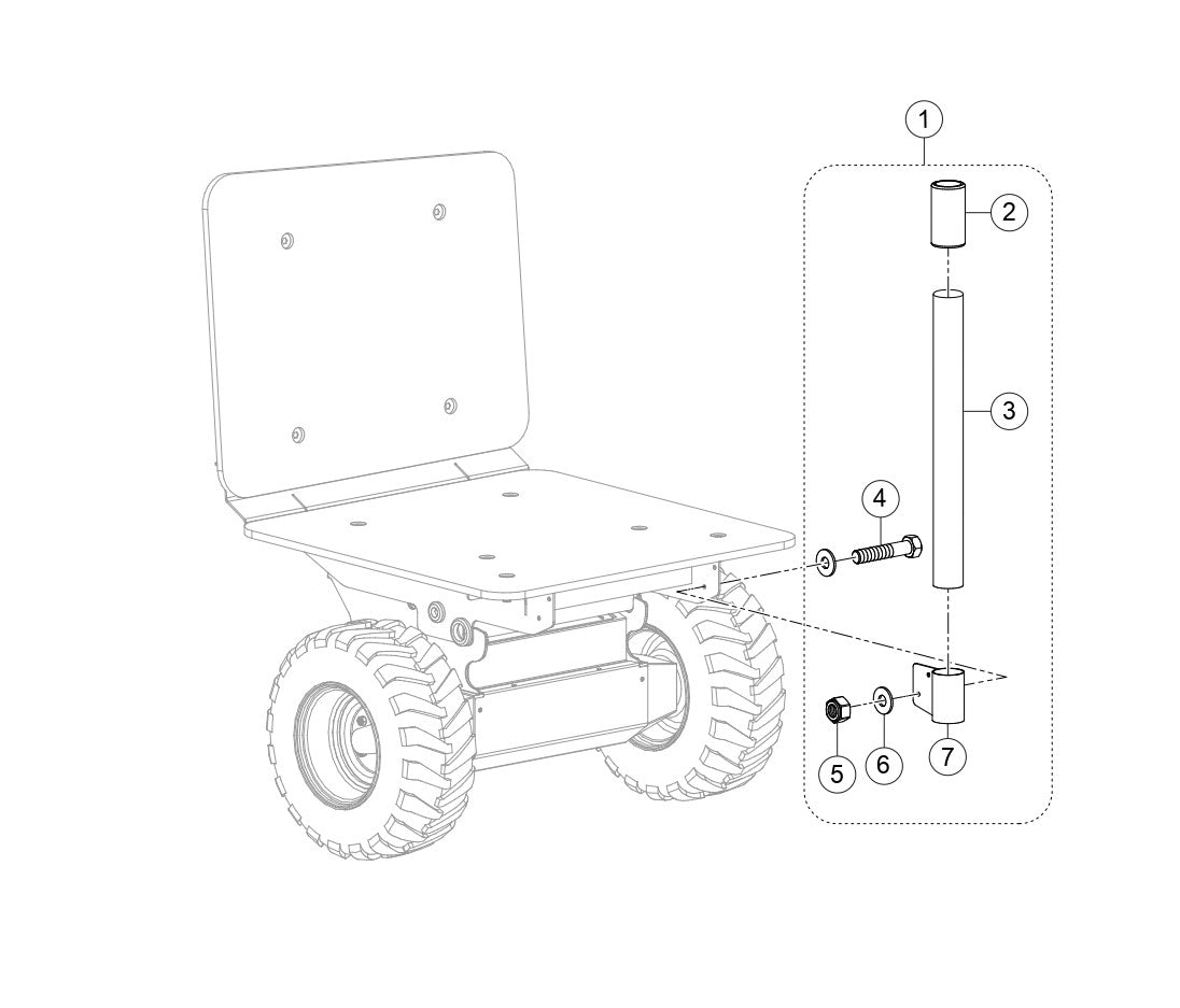 TB11G Flatbed Load Stop Assembly (Option) Parts by Multiquip Whiteman