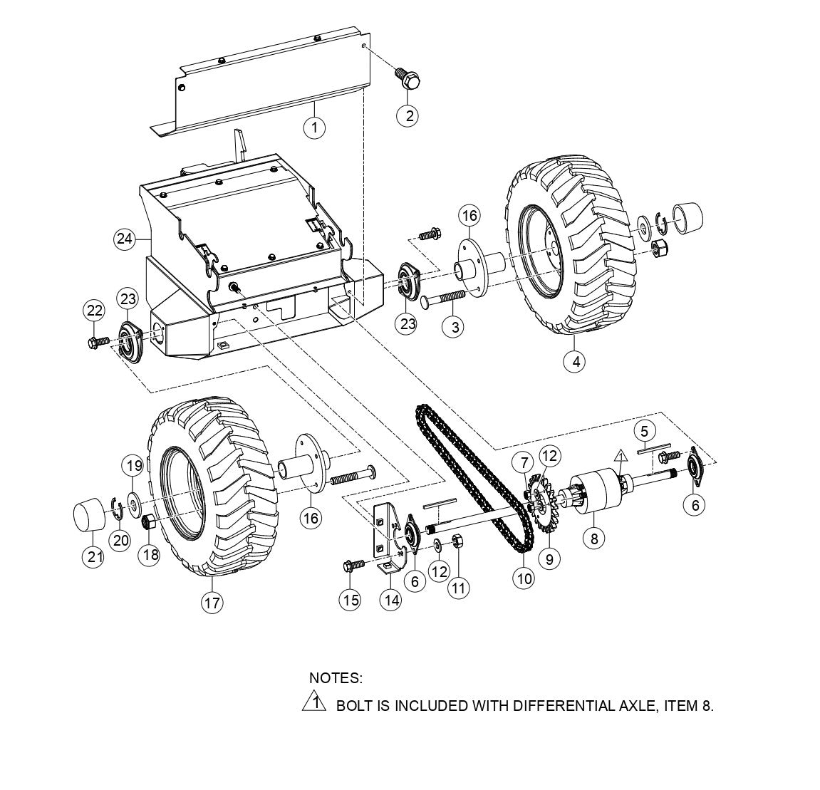 TB11G Front Axle Assembly (Electric / Gas) Parts by Multiquip Whiteman