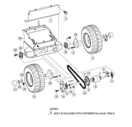TB11G Front Axle Assembly (Electric / Gas) Parts by Multiquip Whiteman