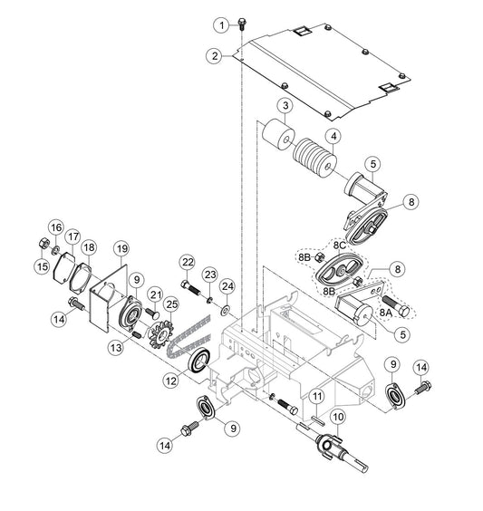 TB11G Front Chassis Assembly (Electric / Gas) Parts by Multiquip Whiteman