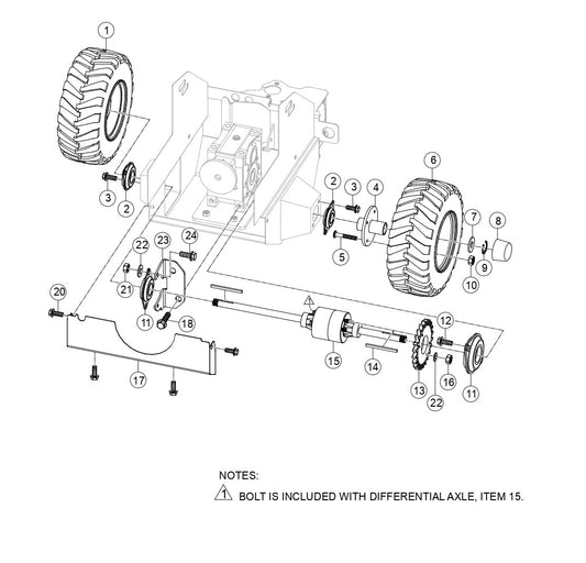 TB11G Rear Axle Assembly (Electric) Parts by Multiquip Whiteman