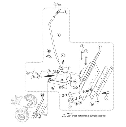TB11G Snowplow Assembly (Option) Parts by Multiquip Whiteman