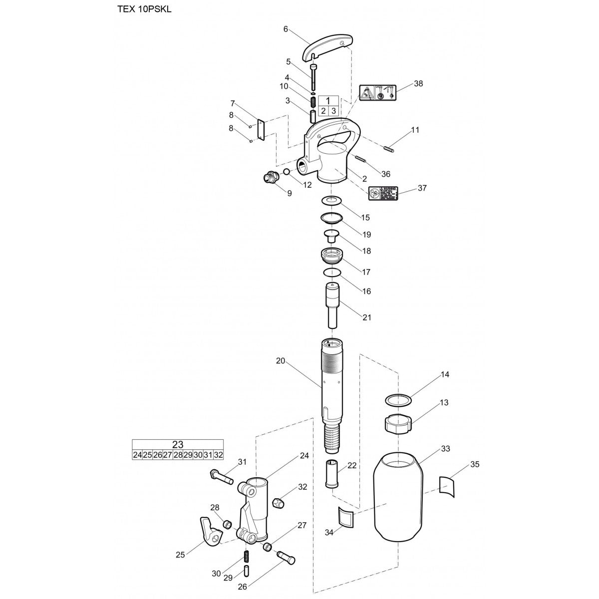 TEX 10PSKL Pneumatic Pick Hammer