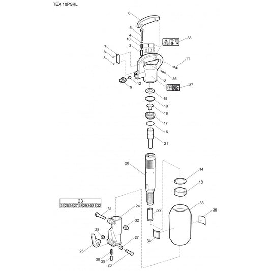 TEX 10PSKL Pneumatic Pick Hammer
