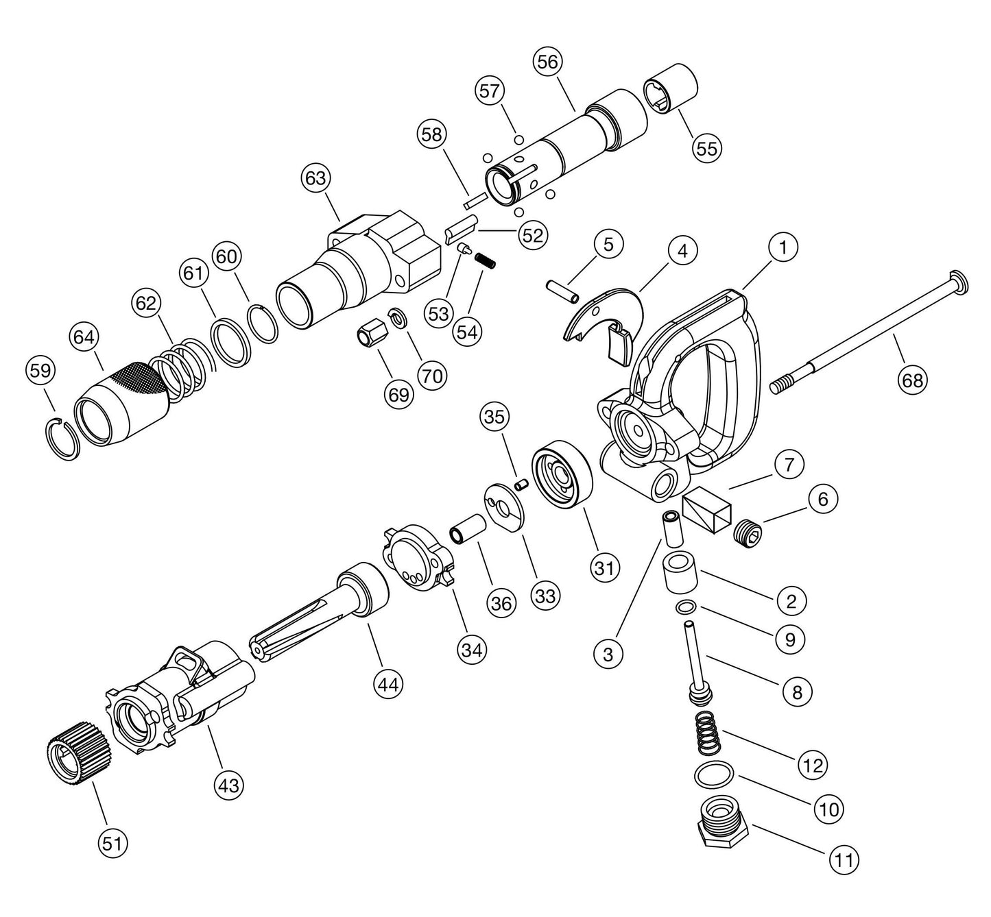 TH-800 Rock Drill Assembly Parts