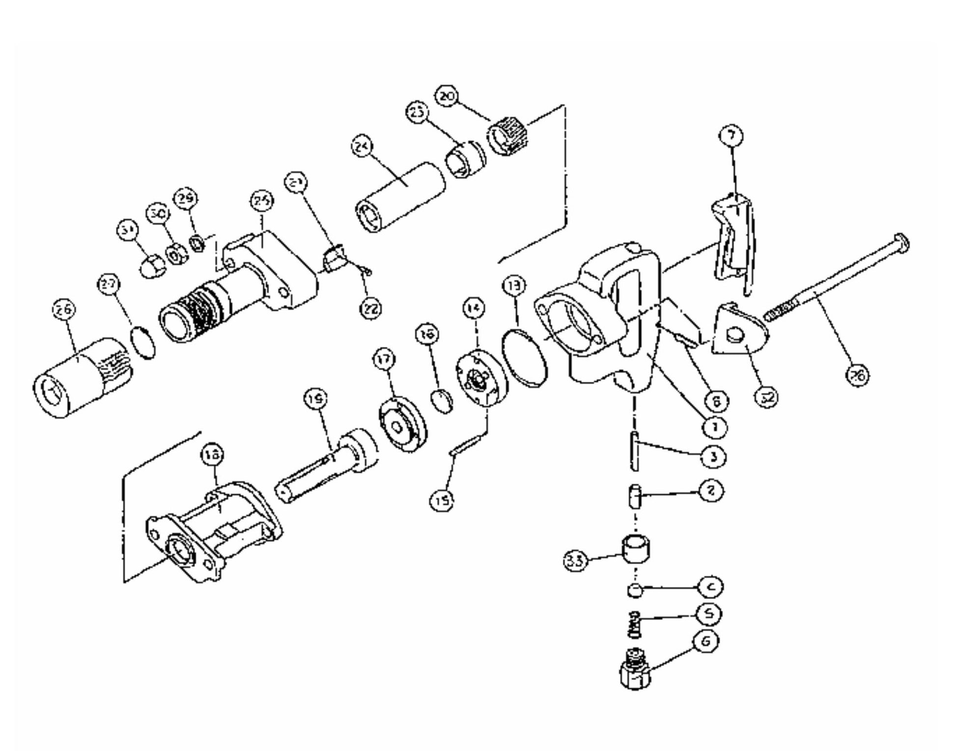 THD-1100U Rock Drill Assembly Parts