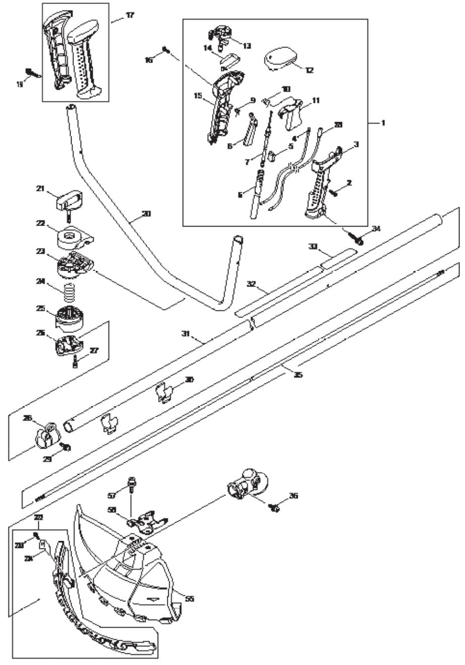 Throttle Handle And shaft Assembly Parts For EM2650UH Gas Brush Cutter by Makita