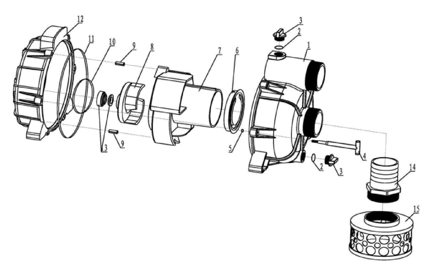 BE TP-2065HT 2" Semi-Trash Pump Assembly Parts By BE Power equipment