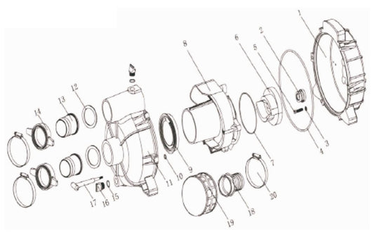 BE TP-3065HR 3" Semi-Trash Pump Assembly 'T' Type Parts by BE Power Equipment