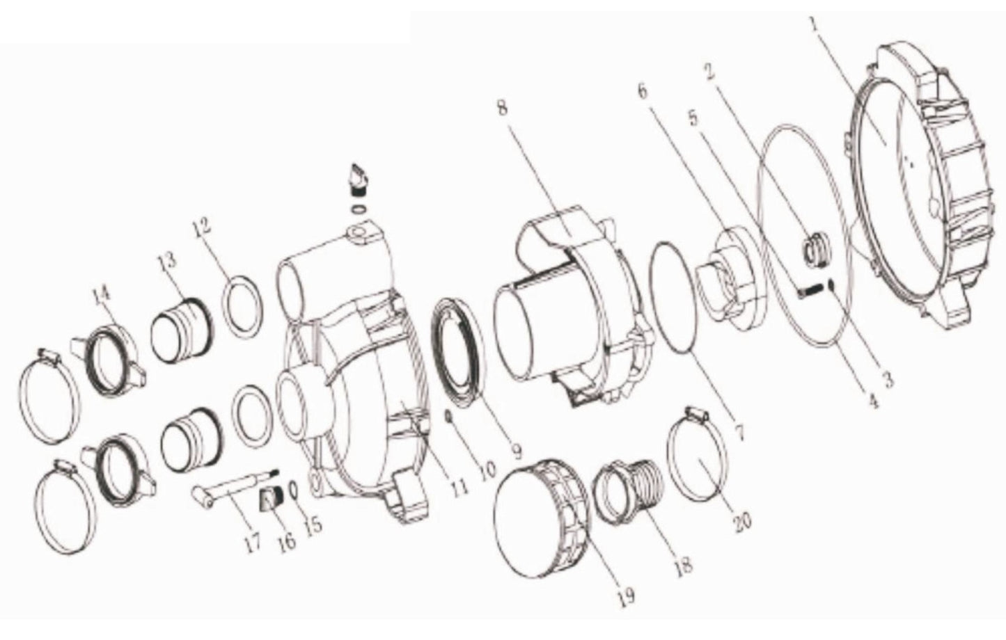 BE TP-3070R 3" Semi-Trash Pump Assembly 'T' Type Parts by BE Power Equipment