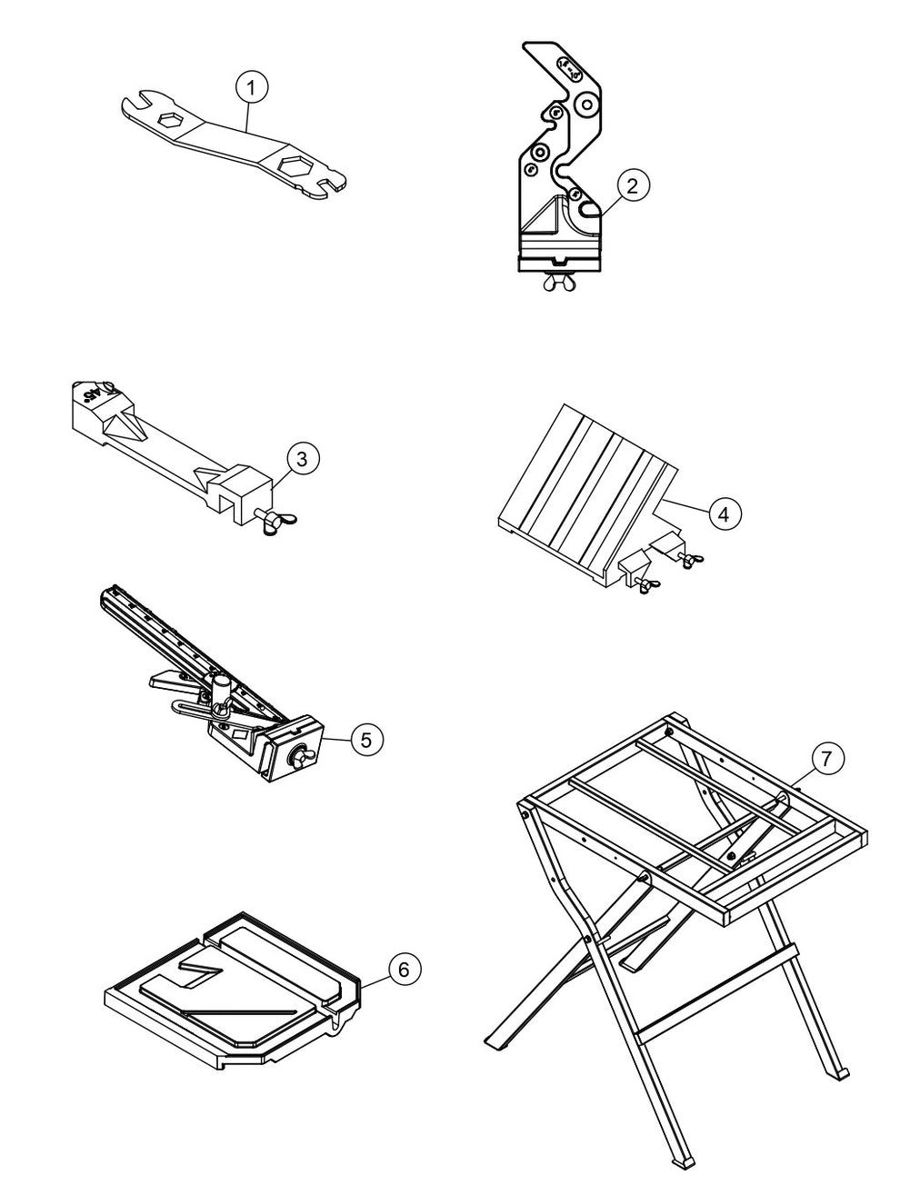 TP24 Tile Saw (Electric Motor) - Tools And Accessories Assembly Parts